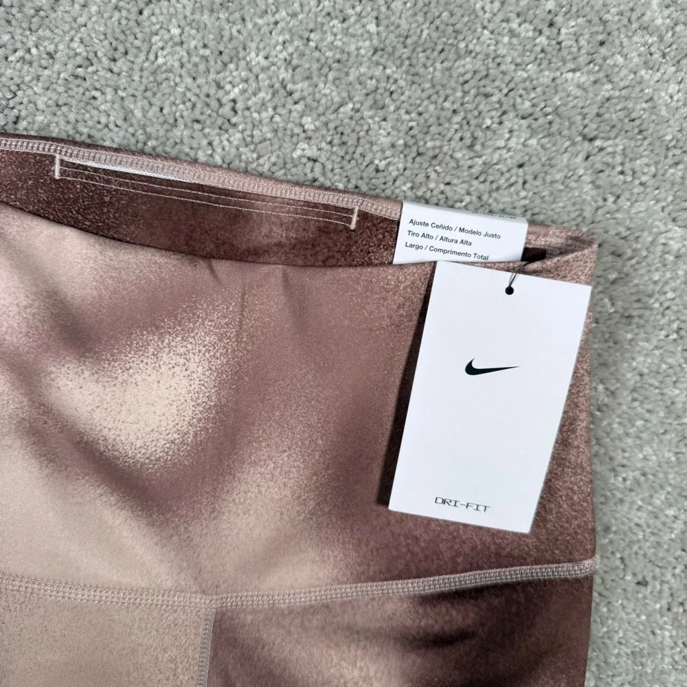 NWT Nike‎ One Women's XS High Rise Full Length Dri-Fit Leggings Mauve Ombre